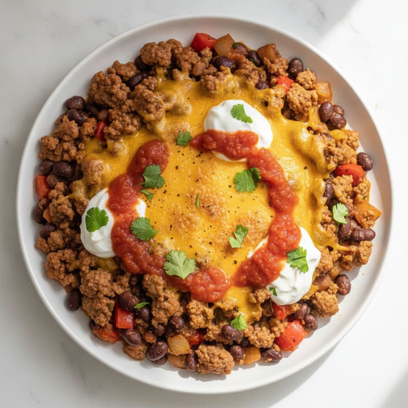 Beef and Bean Burrito Skillet