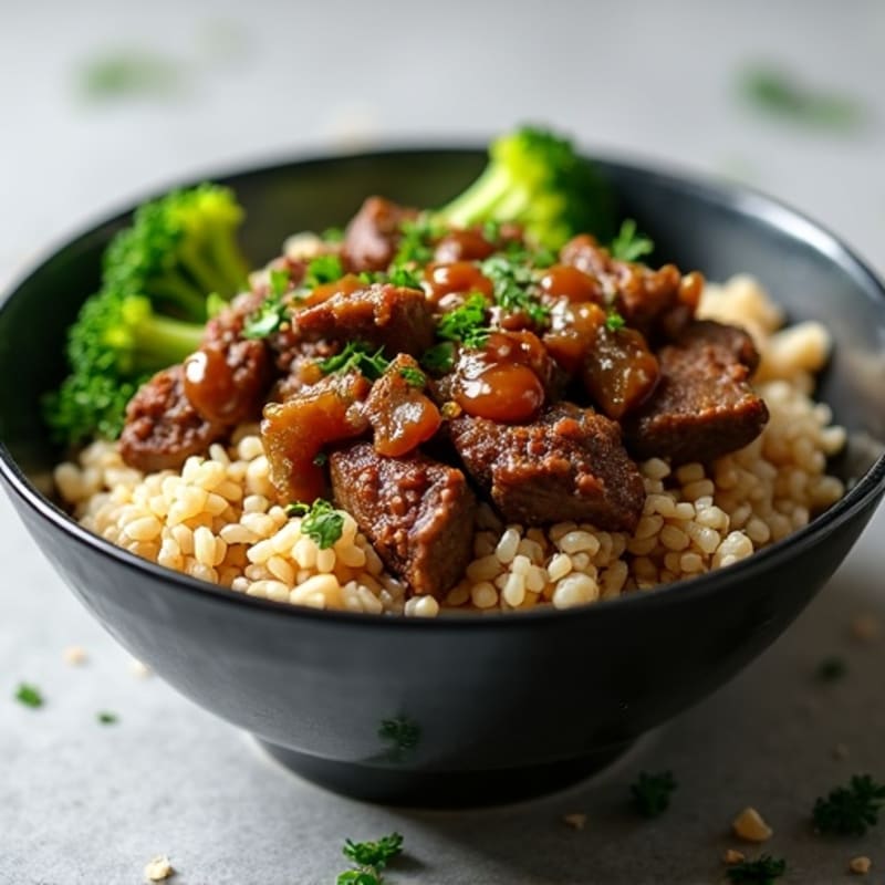 Ginger-Garlic Beef and Broccoli Rice Bowl