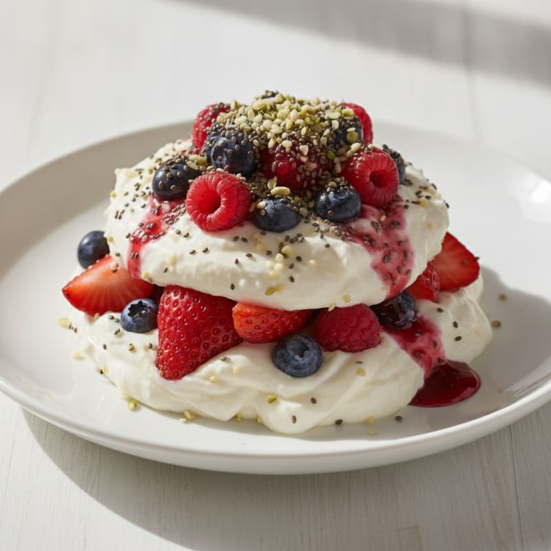 Greek Yogurt Protein Parfait with Mixed Berries