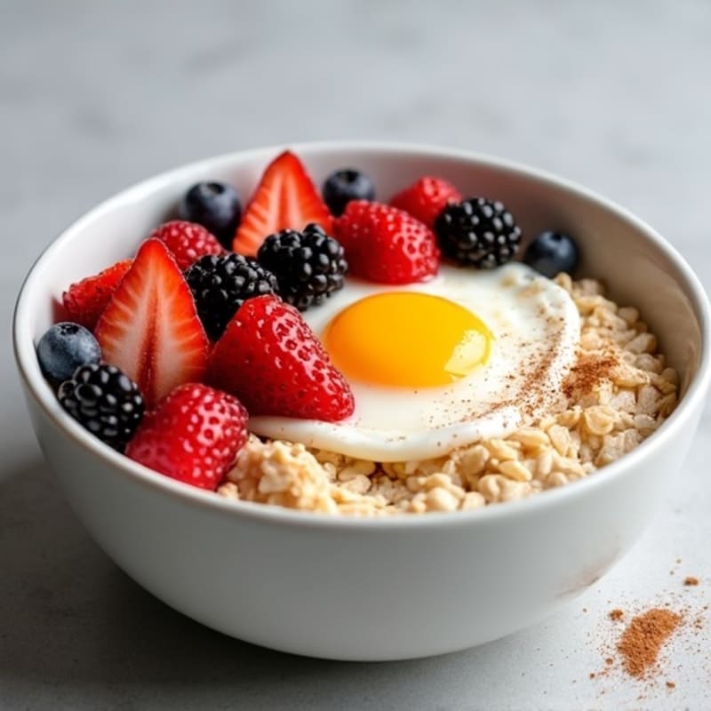 Protein-Packed Egg White Oatmeal Bowl with Fresh Berries