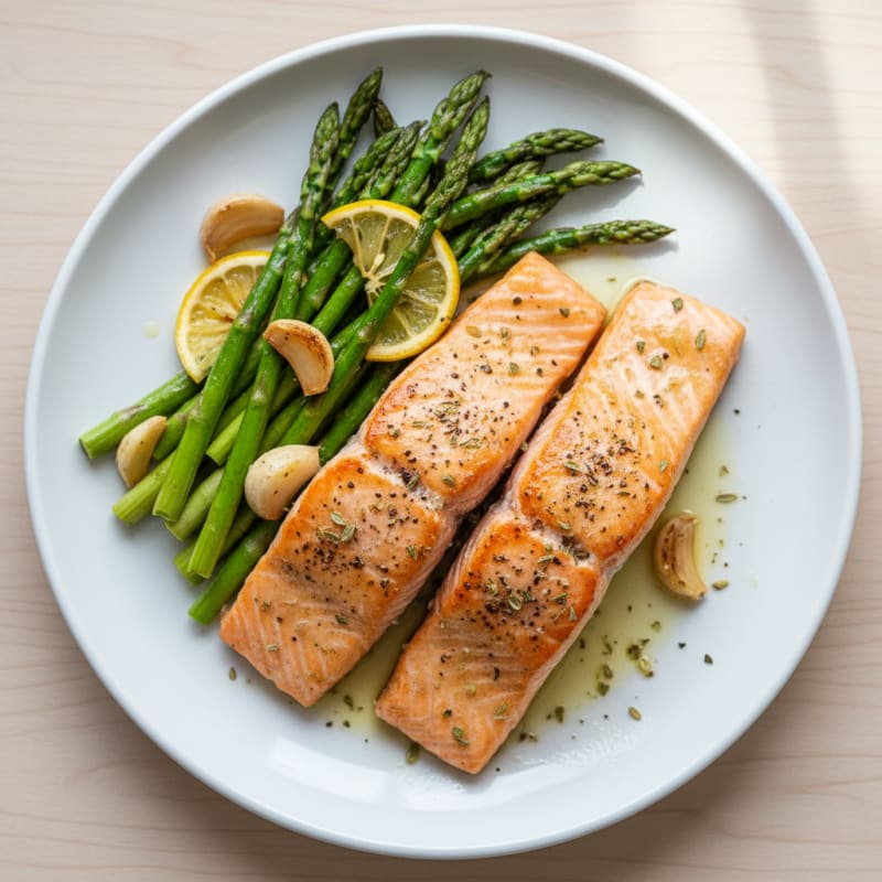 Lemon Herb Baked Salmon with Asparagus