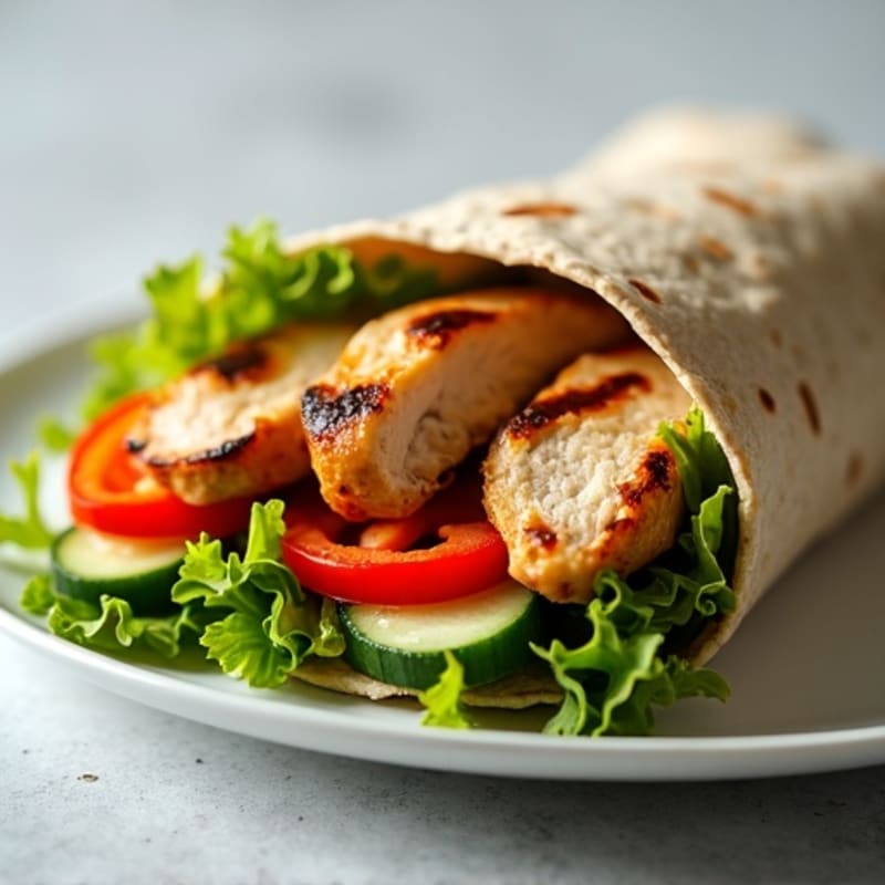 Grilled Chicken and Crispy Vegetable Wrap