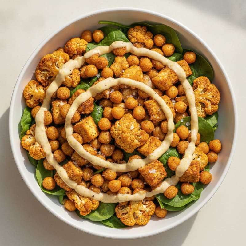Roasted Cauliflower and Chickpea Bowl