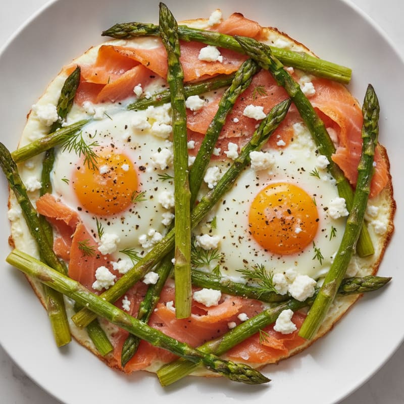 Baked Eggs with Roasted Asparagus
