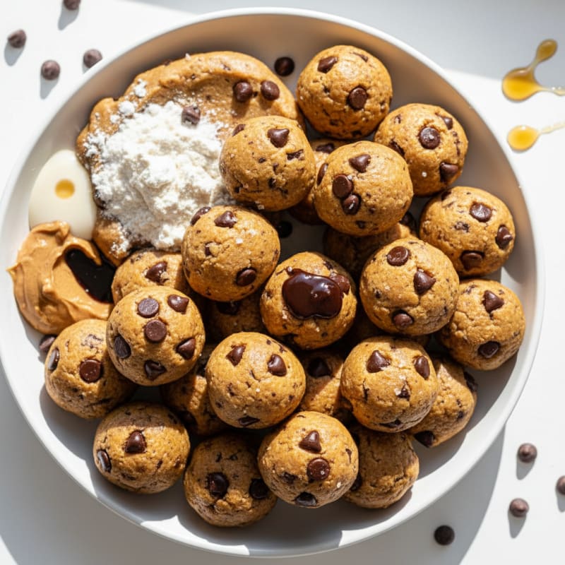 No-Bake Protein Chocolate Chip Cookie Dough Bites
