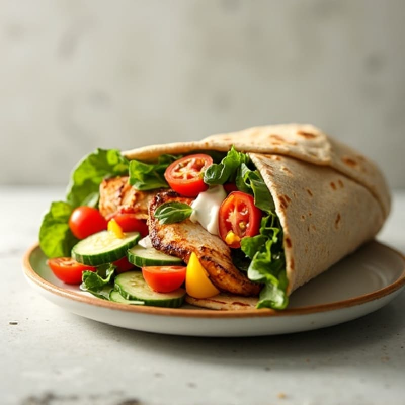 Fresh Grilled Chicken and Crunchy Veggie Wrap