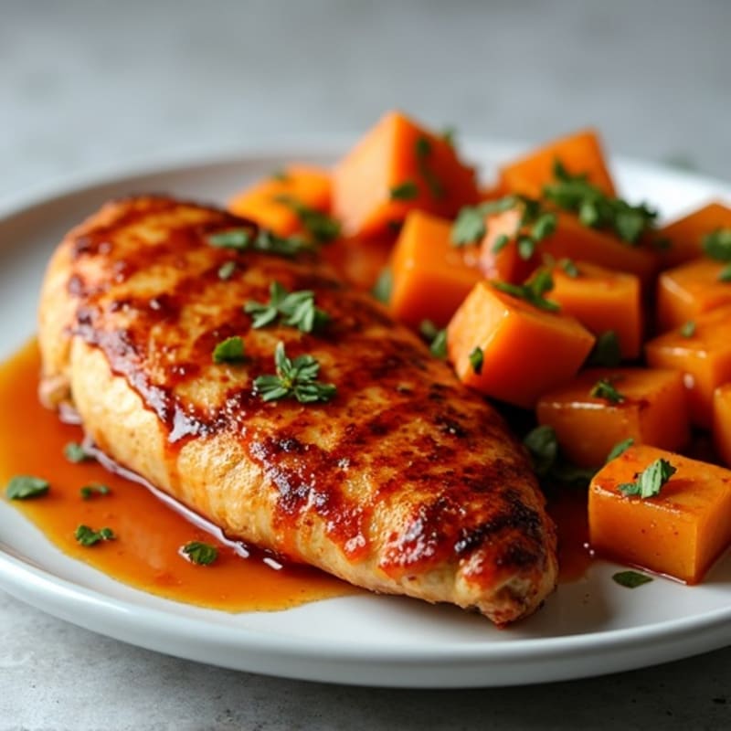 Honey-Glazed BBQ Chicken with Grilled Sweet Potato