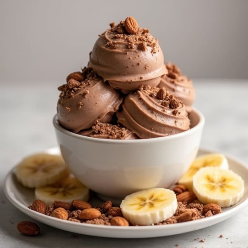 Protein-Packed Chocolate Almond Nice Cream