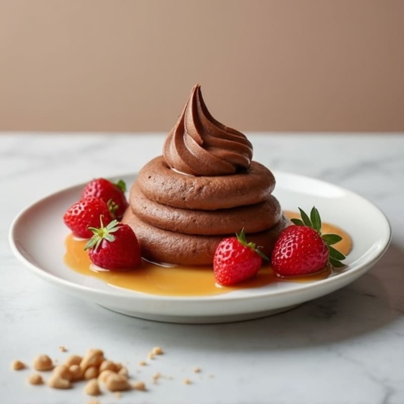 Chocolate Protein Mousse with Peanut Butter Swirl