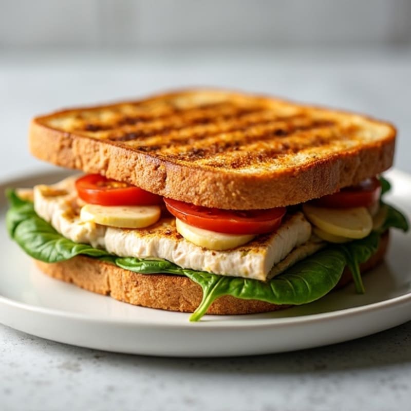 Crispy Grilled Turkey Pesto Sandwich