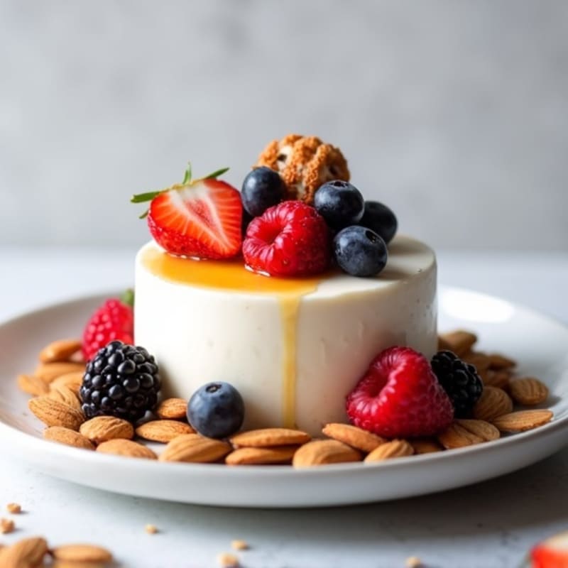 Greek Yogurt Protein Mousse with Mixed Berries