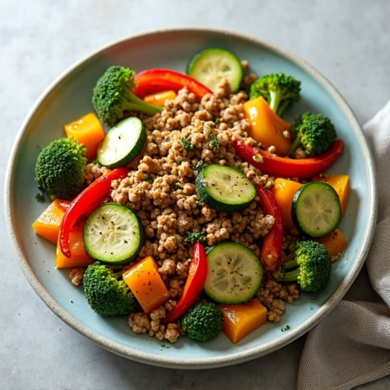 Herb-Seasoned Ground Turkey and Vegetable Skillet