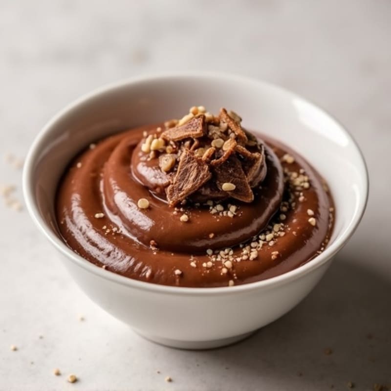 Silky Chocolate Protein Pudding with Almond Butter