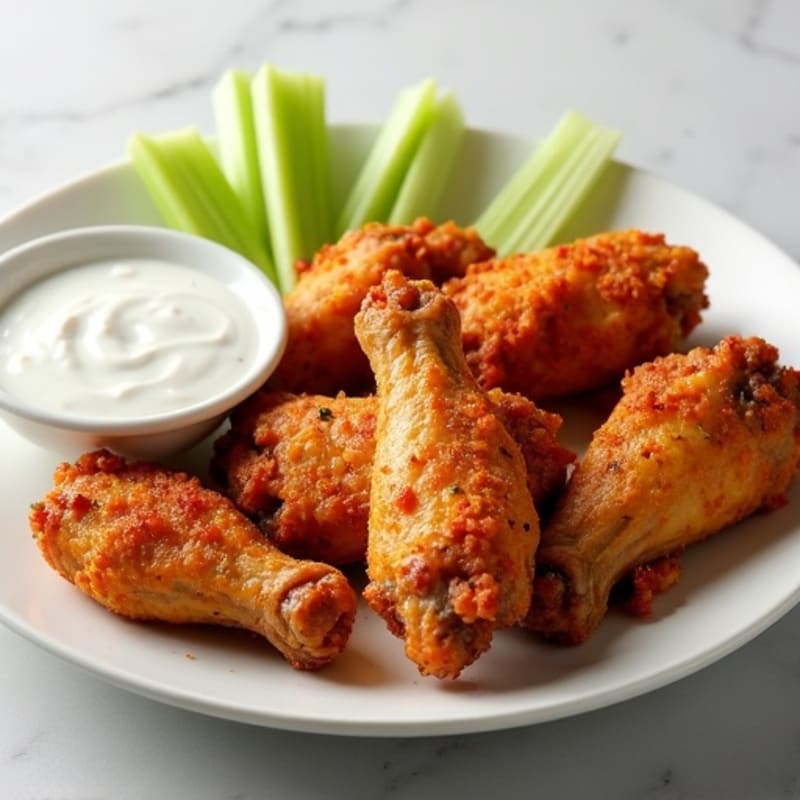 Crispy Baked Chicken Wings with Fresh Celery