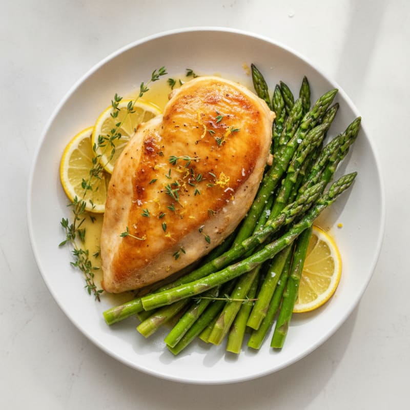 Lemon Herb Roasted Chicken and Asparagus