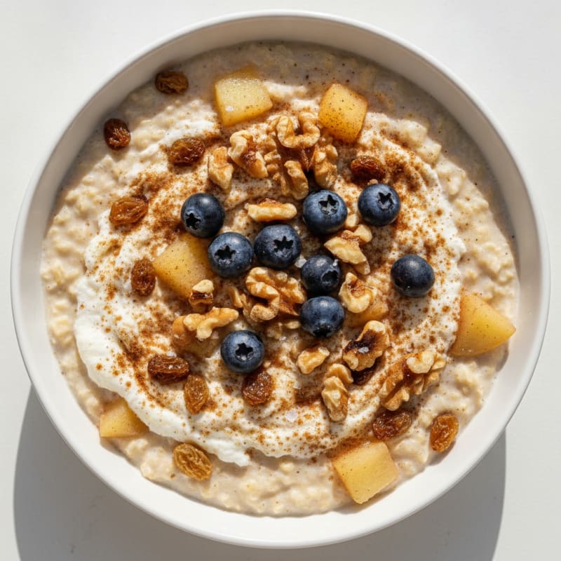 High-Protein Apple-Cinnamon Berry Oatmeal
