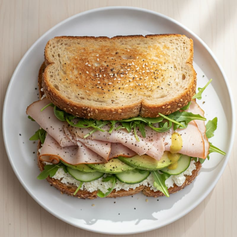 High-Protein Cottage Cheese and Turkey Sprouted Sandwich