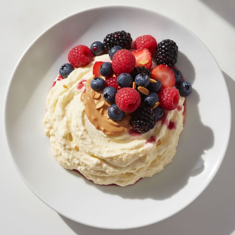 Silky Greek Yogurt Protein Mousse with Mixed Berries