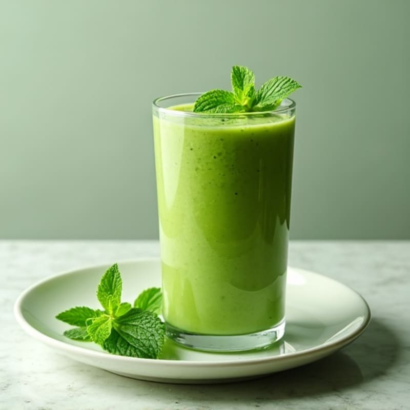 Creamy Vanilla-Mint Protein Green Smoothie