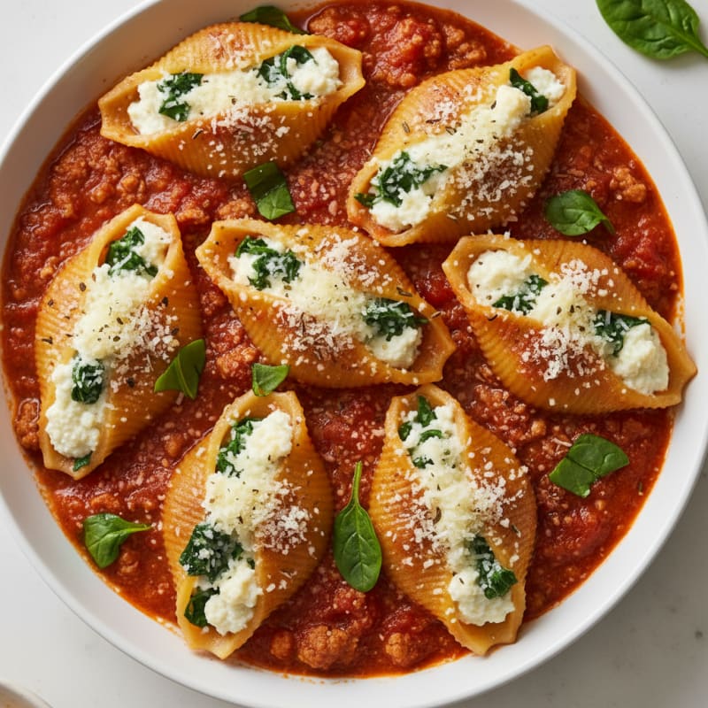 Creamy Ricotta Stuffed Shells with Zesty Marinara