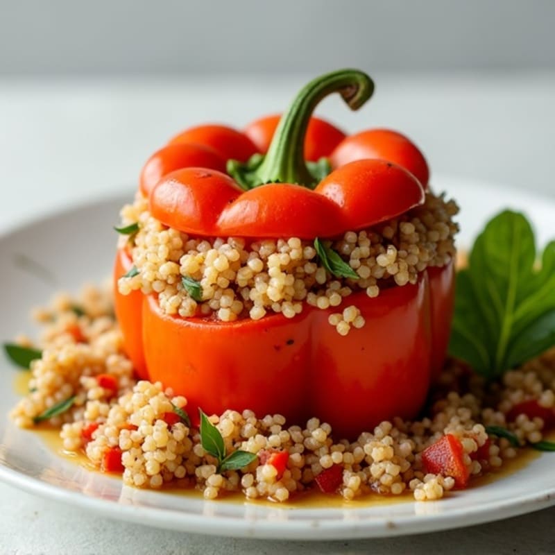 Bell Peppers Stuffed with Lean Ground Turkey and Quinoa