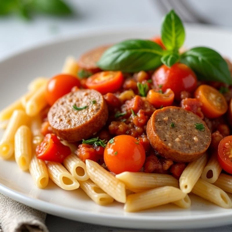 Slow-Cooked Lean Sausage Ragu with Whole Wheat Pasta