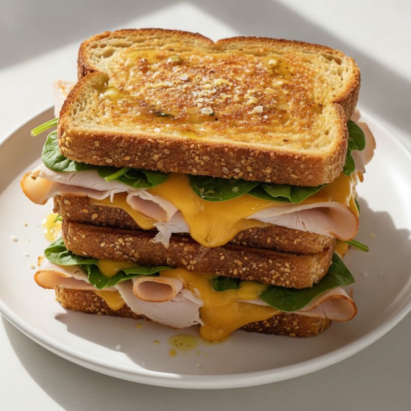 Triple-Decker Grilled Cheese Sandwich