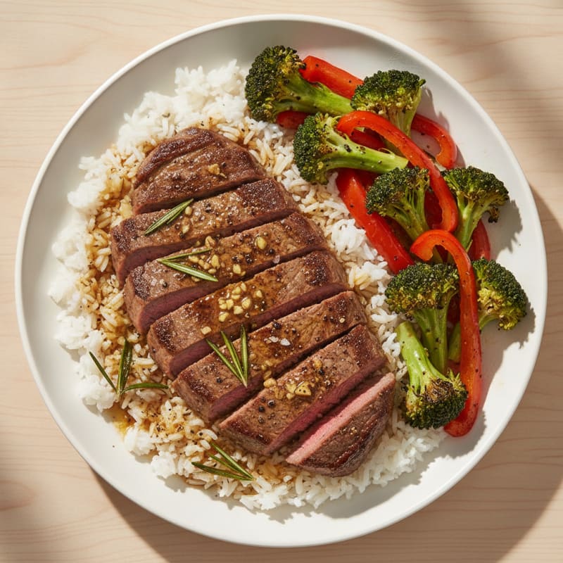 Garlic-Herb Steak with Roasted Vegetables