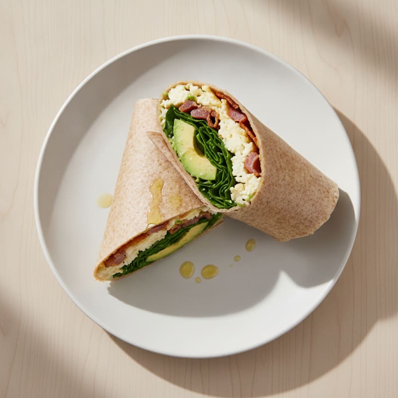 Crispy Turkey Bacon and Egg White Breakfast Wrap