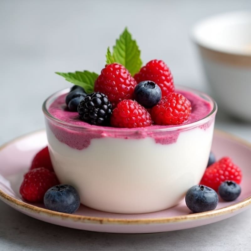 Silky Greek Yogurt Protein Mousse with Mixed Berries