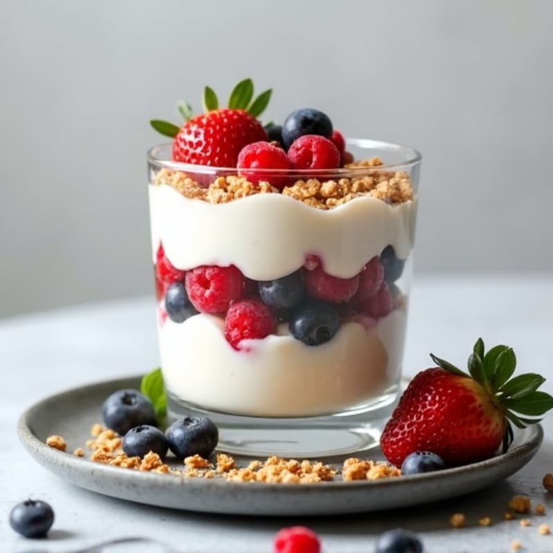 Greek Yogurt Protein Parfait with Mixed Berries