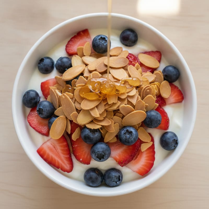 Greek Yogurt Parfait with Berries and Almonds