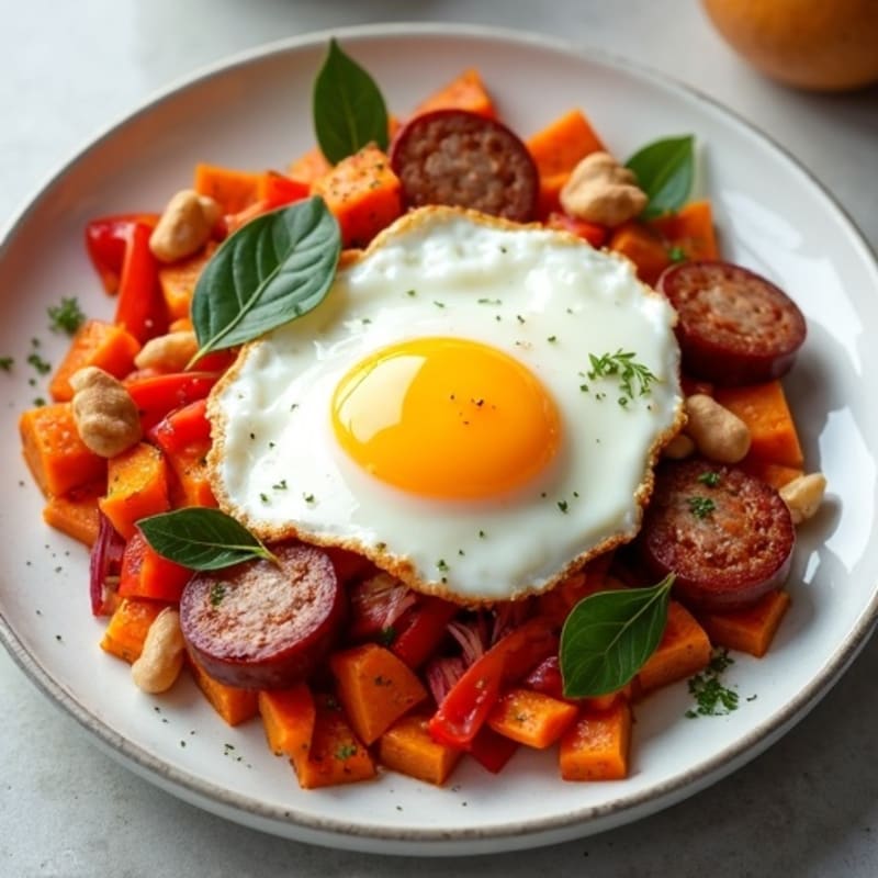 Crispy Sweet Potato Hash with Sunny-Side Up Eggs