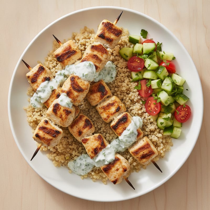 Yogurt-Marinated Chicken Skewers with Herbs