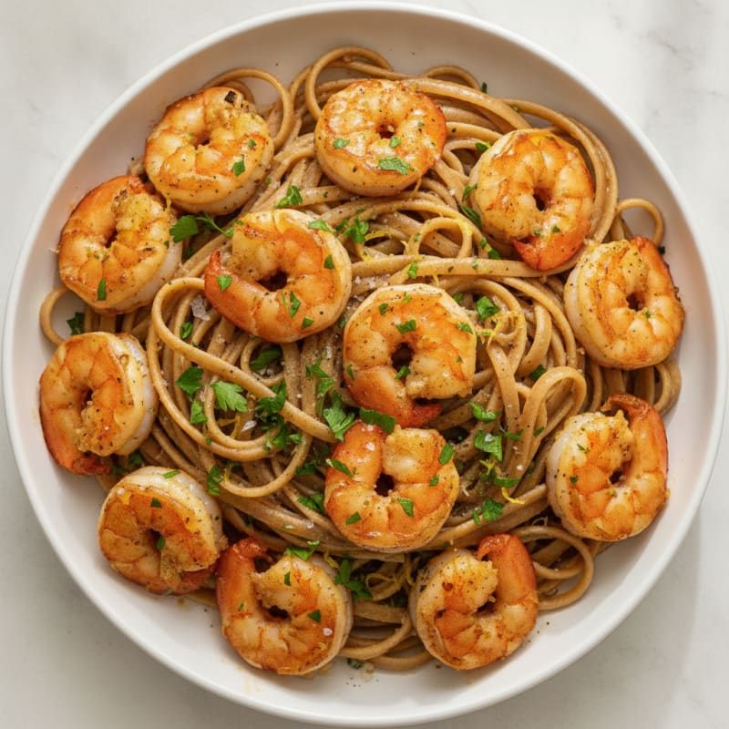 Garlic Butter Shrimp Scampi with Linguine