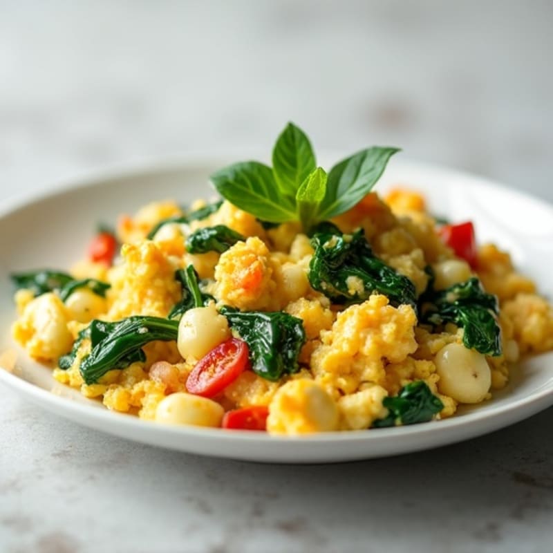 Egg White Spinach Scramble