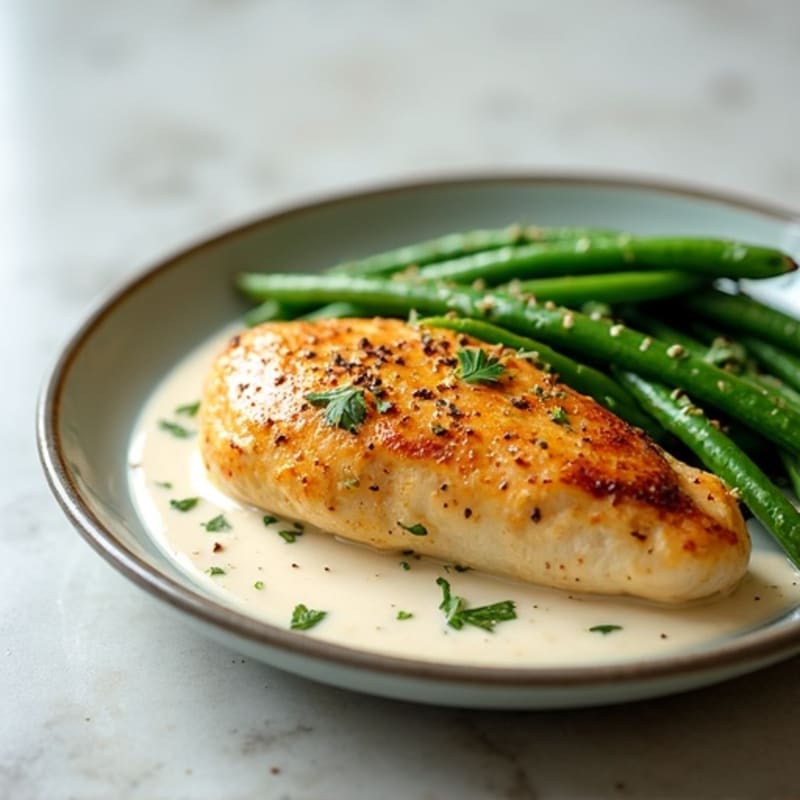 Creamy Coconut Chicken with Roasted Green Beans