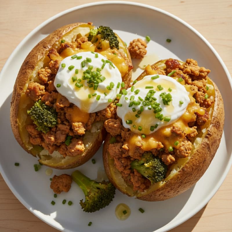 Hearty Loaded Baked Potatoes with Savory Toppings