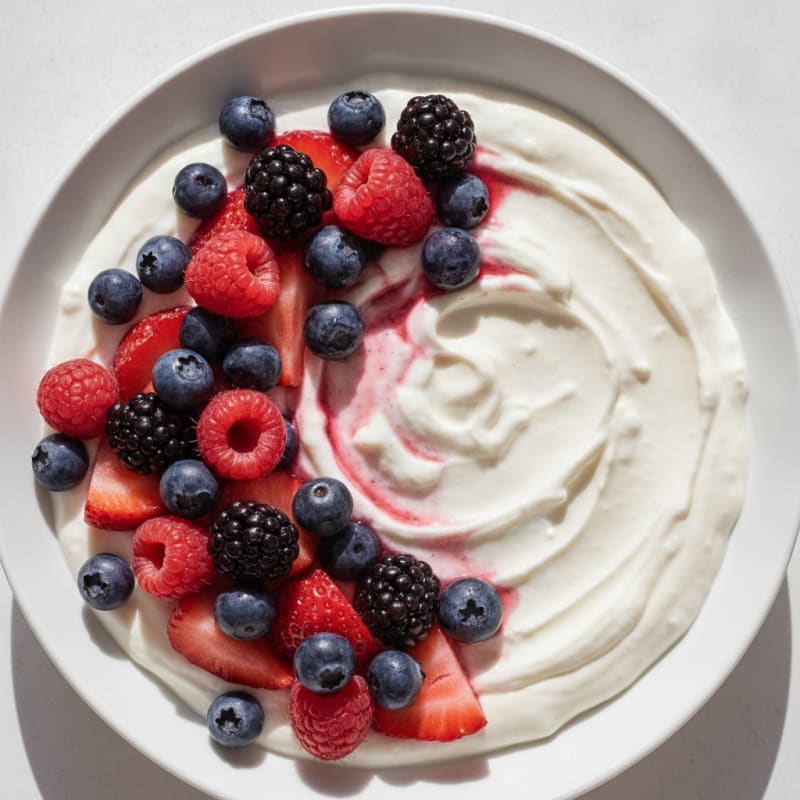 Silky Greek Yogurt Protein Pudding with Berries