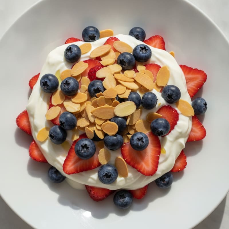 Greek Yogurt Protein Parfait with Berries and Almonds