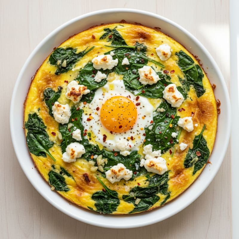 Creamy Baked Eggs with Spinach and Feta