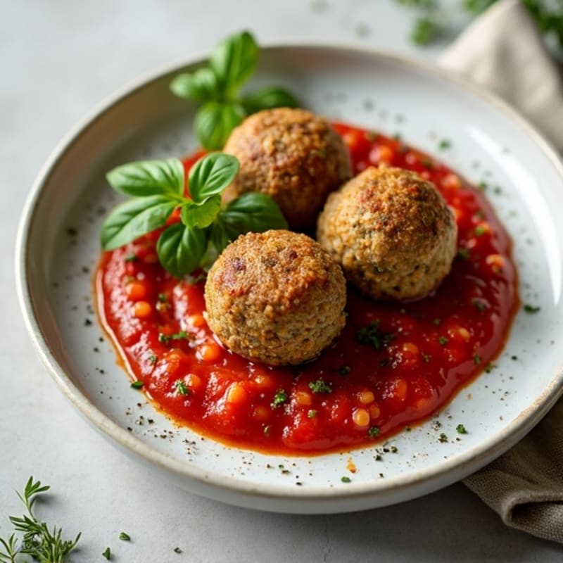 Herb-Spiced Lentil Meatballs with Marinara