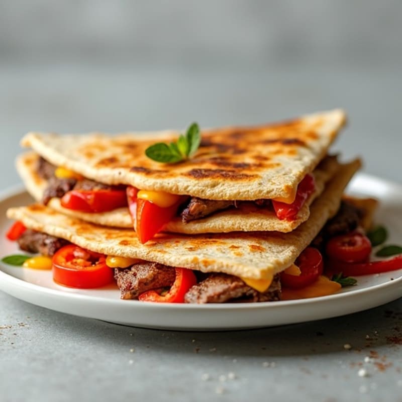 Crispy Lean Steak and Bell Pepper Quesadillas