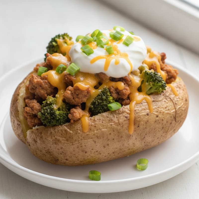 Hearty Loaded Potato with Savory Toppings