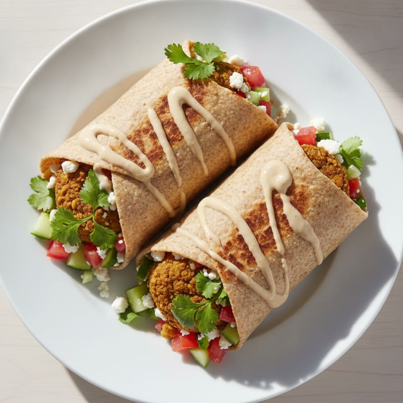 Falafel Wraps with Tahini Drizzle