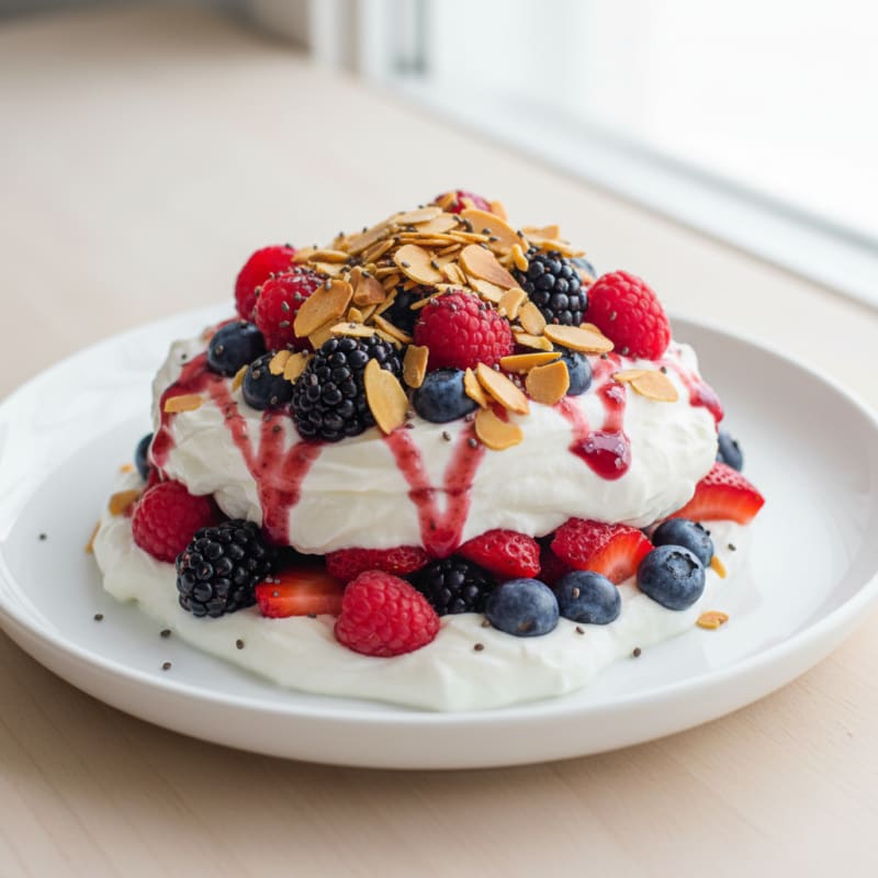 Greek Yogurt Protein Parfait with Mixed Berries