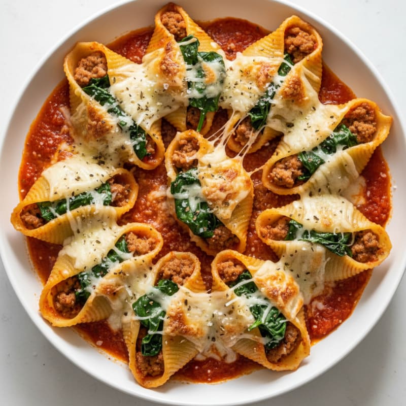 Creamy Ricotta Spinach Stuffed Shells
