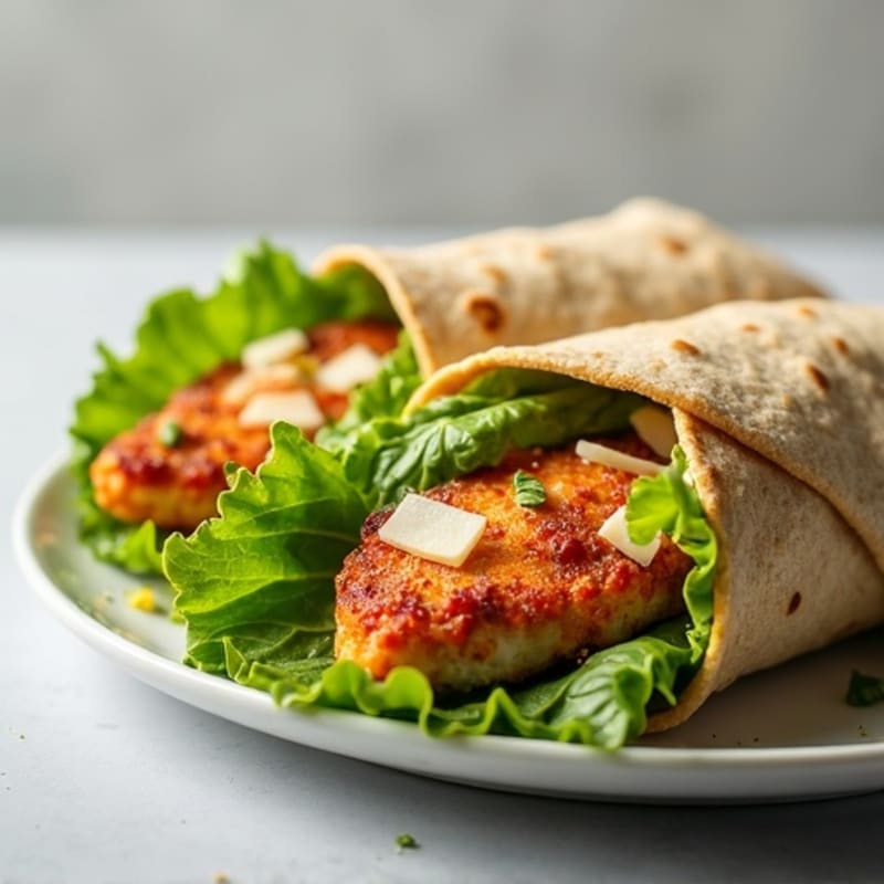 Healthy Crispy Chicken Caesar Wrap