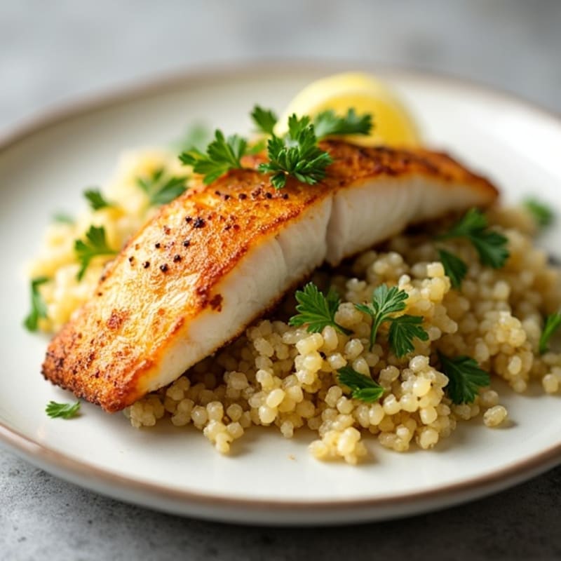 Crispy Baked Fish with Lemon-Herb Quinoa
