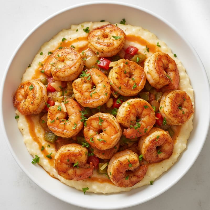 Zesty Cajun Shrimp and Creamy Grits